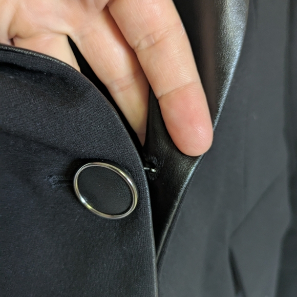 Plein Sud Jeanius Designer Luxury Two Tone Contrast Collar Black Blazer - Picture 5 of 6